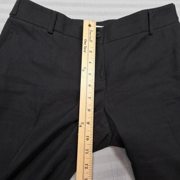 Josef Pants Womens 8 Black Linen Viscose Wide Leg Cuffed Hem Dress Trousers - Picture 8 of 11